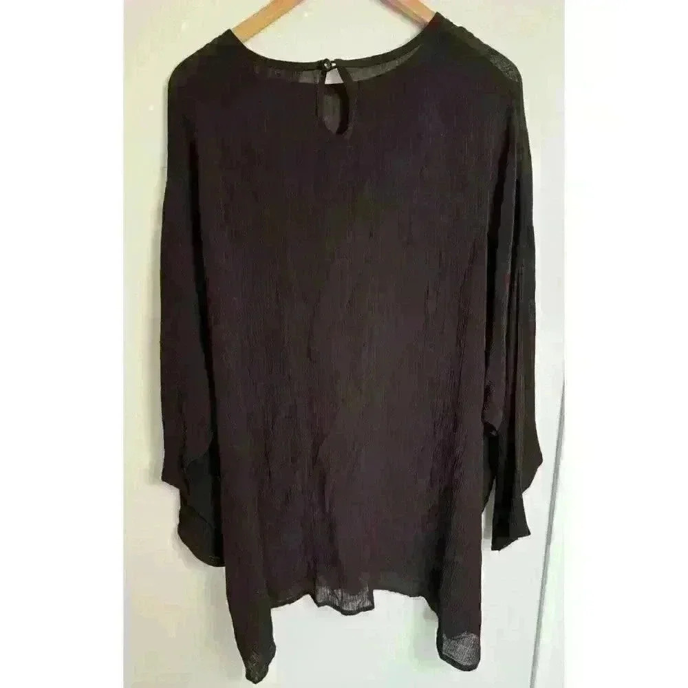 Su Zen Women’s Tunic Top 100% Rayon Dark Plum One size Beautiful Drape Fit